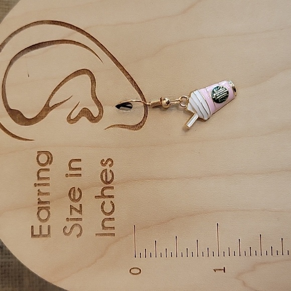 STARBUCKS PINK DRINK CHARM EARRINGS - Picture 3 of 6